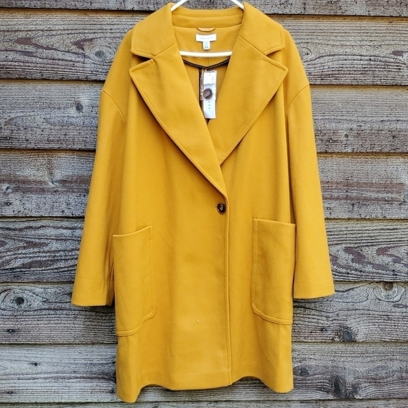 Topshop Jackets & Blazers - Topshop Golden One button Coat 12 NWT Oversized